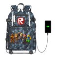 thumbnail image 1 of Mochila escolar de gran capacidad para hombre y mujer, bolsa de viaje para ordenador portátil, interfaz de carga de auriculares, impermeable, 1 of 4