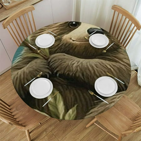 

Sheronv Stain-Resistant Washable Round Tablecloth 100% Polyester for Indoor Outdoor Events Weddings Parties Kitchen Decor Washable Table Cloth 42 -46