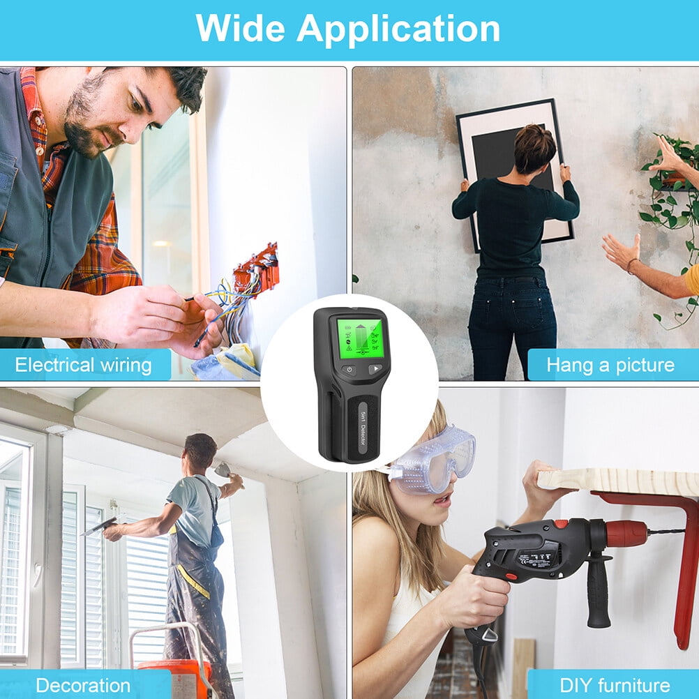 PartyKindom Wall Metal Scanner Black 5 in 1 Finder for Home with LCD Display and Easy Use or