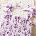 thumbnail image 5 of REDARER Floral Print Smocked Cami Dress, Bow Tie Straps Ruffle Hem Summer Party Outfit for Toddler Girls,4-5 Years, 5 of 7