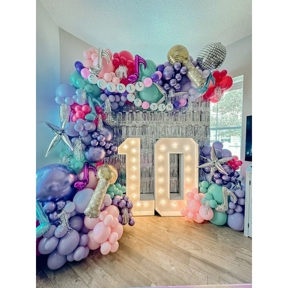 DIY 10ft Balloon Garland Kit – Purple, Blue, and Pink