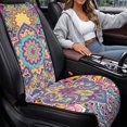 thumbnail image 4 of CHAQLIN Vintage Floral Pattern Airbag Compatible Car Seat Covers for Most Cars, Polyester Machine Washable Car Front Seat Covers Quilted Protective Cover, 4 of 7