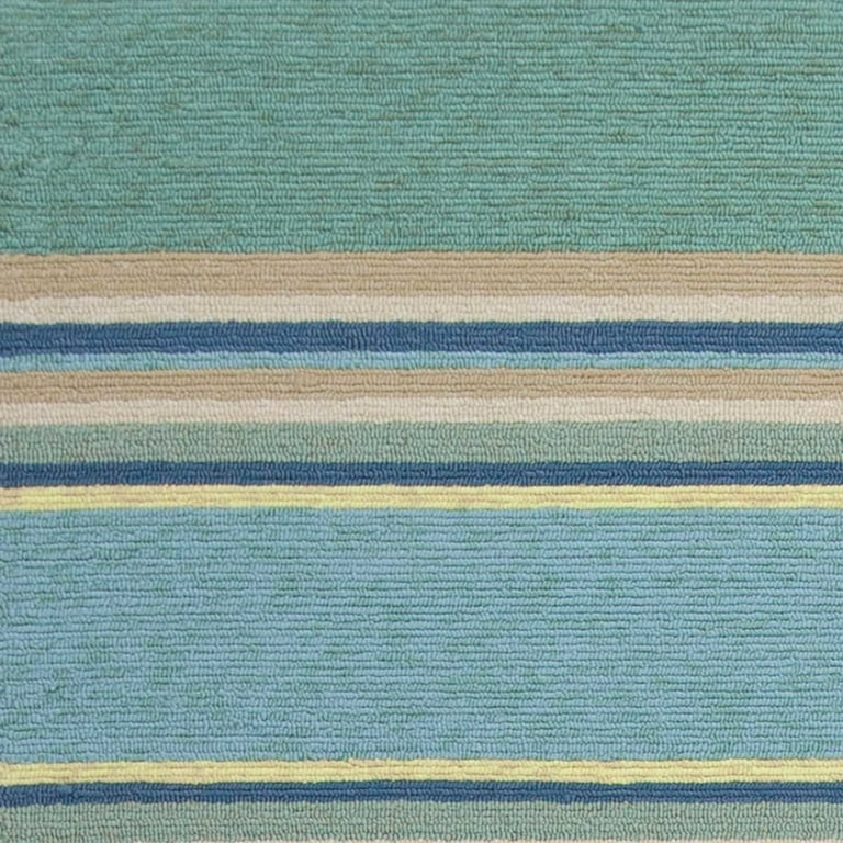 3'X5' Spa Blue Hand Hooked Uv Treated Bordered Indoor Outdoor Area Rug 3'X5' Spa Blue Hand Hooked Uv Treated Bordered Indoor Outdoor Area Rug