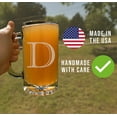 thumbnail image 3 of Etched Monogram 16oz Glass Beer Mug (Letter D), A-Z Customized Beer Gifts for Men, Personalized Beer Glasses, Custom Engraved Birthday Gifts for Him, Initial, Name, Husband Dad, Regalos Personalizados, 3 of 7