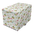 thumbnail image 1 of Flamingo Dog Crate Cover, Flourishing Fresh Flowers with Pineapples and Dots Retro Style Birds Romantic, Easy to Use Pet Kennel Cover for Medium Large Dogs, 35" x 23" x 27", Multicolor, by Ambesonne, 1 of 6