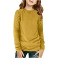 thumbnail image 2 of ABPWLY Clearance Shirts for Girls Shirts for Kids Casual Crewneck Soft Breathable Sports Tunic Tops Cute Solid Long Sleeve Tops Girls Tops(Size:9 Years), 2 of 7