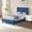 Blue, variant on 4 EVER WINNER Twin Size Wide-Narrow Vertical Stripe Upholstered Bed Frame, Modern Heavy-Duty Slat Support, No Box Spring Needed, Hardware Included for Easy Setup, Blue
