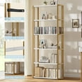 thumbnail image 6 of Book Shelf, 6 Tier Bookcase, Modern Tall Bookshelf, Industrial Corner Storage Organizer, Free Standing Storage Shelving Unit for Bedroom Home Office Kitchen Living Room, 6 of 7