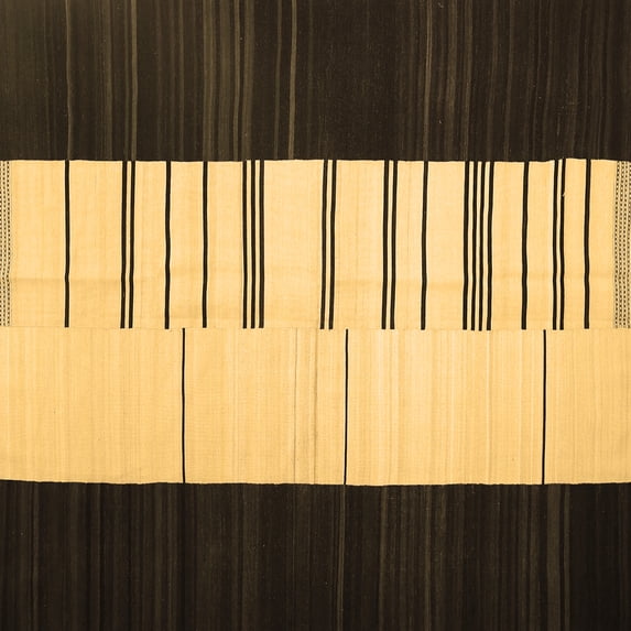 Ahgly Company Indoor Square Abstract Brown Contemporary Area Rugs, 8' Square