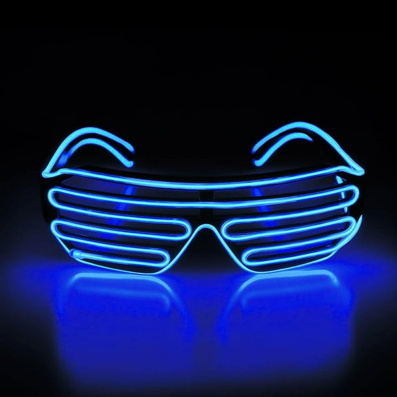Neon Rave Glasses,Neon Glasses Neon Rave Glasses Light Up Flashing LED Sunglasses Shutter EL Glasses Costumes for Party