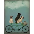 thumbnail image 2 of Fab Funky 25x32 Black Ornate Wood Framed with Double Matting Museum Art Print Titled - Pug Tandem, 2 of 4
