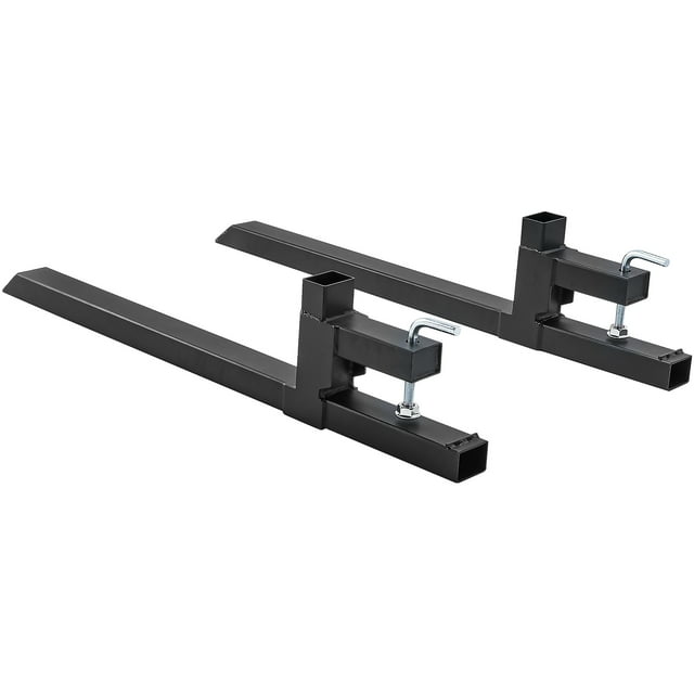 KFFKFF Pallet Forks, Capable of Handling 2000 lbs, 43" Clamp-on Pallet Forks, Robust Front Loader Accessory for Tractor, Skid Steer, Loader Bucket, Agricultural and Farming Tractor Forks