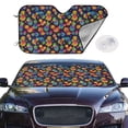 thumbnail image 2 of Haiem Colorful Pineapples1 Car Windshield Sun Shade - Blocks UV Rays Sun Visor Protector, Sunshade to Keep Your Vehicle Cool, Universal Fit SUV Van Sedan-Medium, 2 of 7