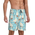 thumbnail image 2 of Gaeub White Geese and Flower Printed Men's Short Pajama Pants, Lightweight Lounge & Sleep Bottoms Keep You Cool - X-Large, 2 of 9