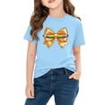 thumbnail image 6 of Juslio Girls Bow Shirts Short Sleeved Tops Comfortable, Breathable Crew Neck Casual T Shirts Sizes 2-18, 6 of 9