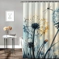 thumbnail image 2 of Pratyus Dandelion Dragonfly Printed Shower Curtain with Hooks, 100% Polyester Fabric, Bathroom Decoration, Various Sizes 36x72, 2 of 7