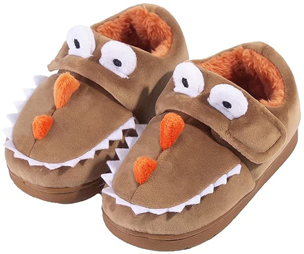 Girls Boys Toddler Dinosaur Home Slippers Outdoor Indoor Home Shoes Kid Winter Warm Comfort Shoes 