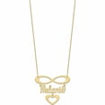 thumbnail image 2 of 10K Yellow Gold Brushed Infinity With Name And Heart Necklace (18 X 41) Made In United States -Jewelry By Sweet Pea, 2 of 6