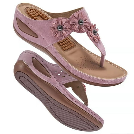 

New summer women s sandals massage tablets wear-resistant non-slip beef tendon thick-soled slippers