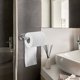 thumbnail image 5 of Portarrollos de papel higiénico adhesivo, diseño moderno, de acero inoxidable, resistente al óxido y al agua, para una fácil instalación sin taladrar, apto para baño o cocina (plata), 5 of 5