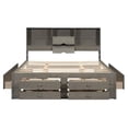 thumbnail image 4 of Queen Size Platform Bed with Storage Headboard and 8 Drawers, Wood Bed Frame with Slats Support for Boys Girls Teen Adults Bedroom, No Box Spring Needed, Gray, 4 of 7