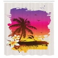 thumbnail image 3 of Ambesonne Luau Shower Curtain, Tropical Beach Sunset, 69"Wx75"L, Multicolor, 3 of 3