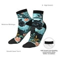 thumbnail image 6 of Rocae Black Panther Floral Illustration for Premium Adult Socks,Comfortable, Breathable, and Durable Socks, Perfect for Everyday Wear, 6 of 7