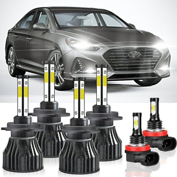 For Hyundai Sonata 2011 2012 2013 2014 2.0L 2.4L LED Headlights Bulbs H7 Hi/Low Beam H11 Fog Lights