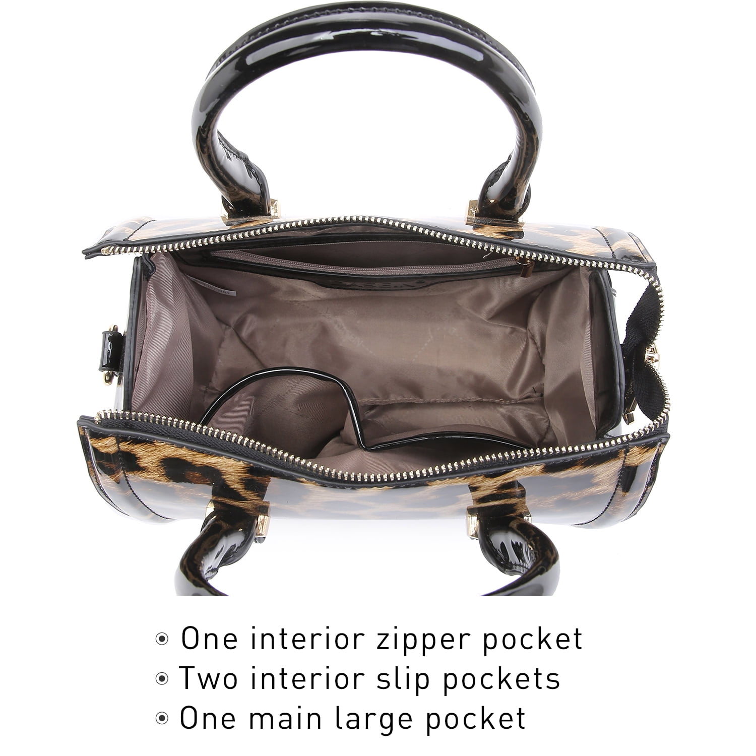 Shiny Patent Faux Leather Handbags Barrel Top Handle Purse Satchel Bag Shoulder Bag for Women