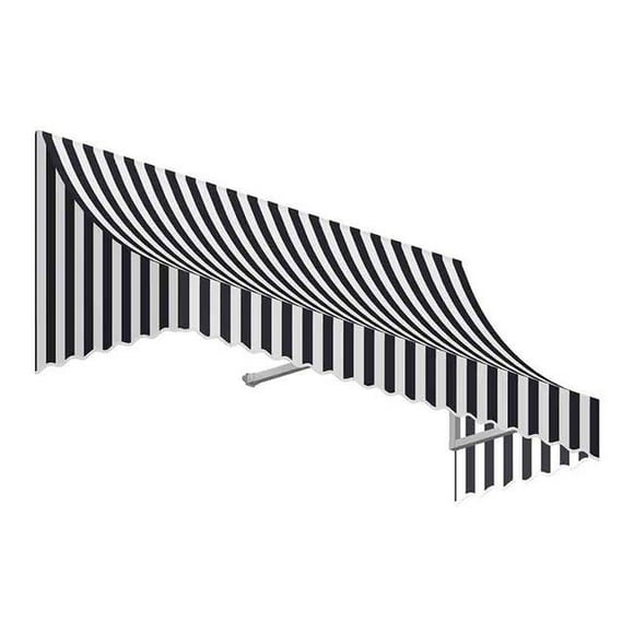 Awntech NT22-US-6KW 6.38 ft. Nantucket Window & Entry Awning, Black & White - 31 x 24 in.