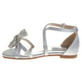 thumbnail image 3 of Badgley Mischka Girls Flat Sandals. (Little Kids  Big Kids), Silver, 11, 3 of 7