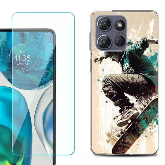 ShockProof Phone Case for Motorola Moto G Power 5G 2026, with Screen Protector, by OneToughShield - Skateboarding