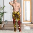 thumbnail image 2 of Kdxio Sunflower Print Mens Pajama Pants Set Sleep & Lounge Pants, PJ Bottoms with Pockets and Button Fly-Large, 2 of 6