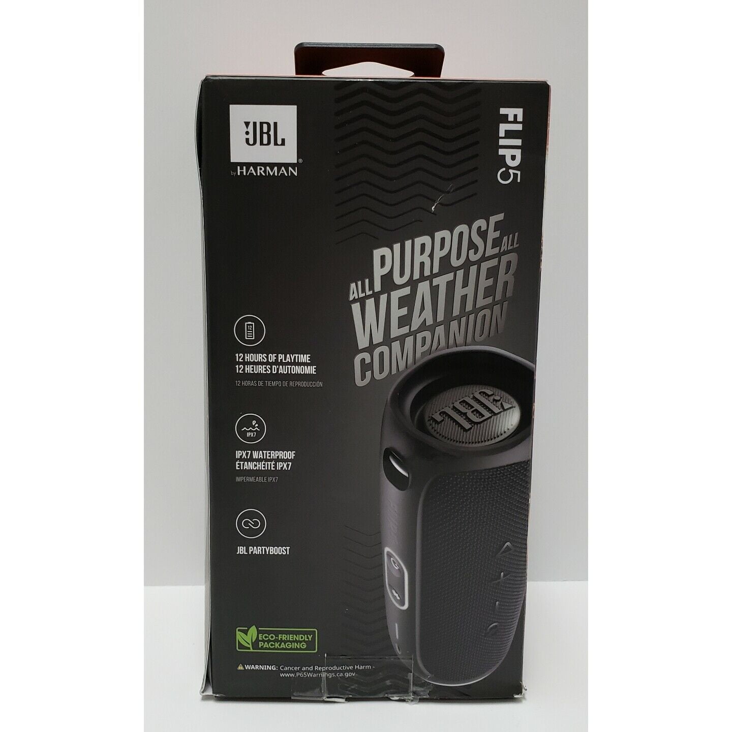 Refurbished JBL JBLFLIP5BLKAM FLIP 5 Waterproof Portable Bluetooth