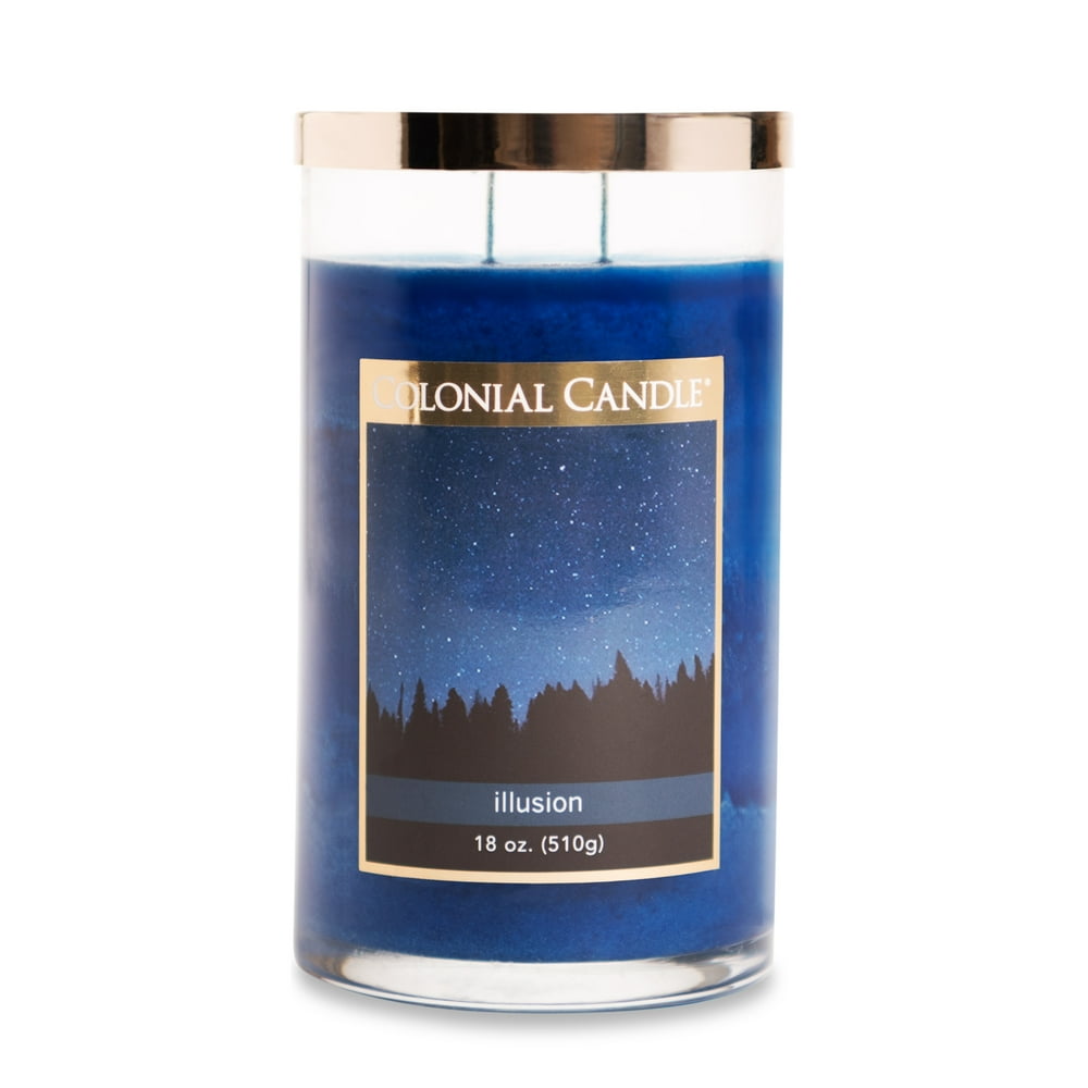 Colonial Candle Illusion 18 Oz 2 Wick Candle, Blue