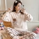 thumbnail image 2 of Flannel Sleepwear Women Pajamas Set Winter Velvet Pyjama 2 Pieces Pjs Heart Warm Pijamas Mujer Female Loungewear Casual Homewear, 2 of 4
