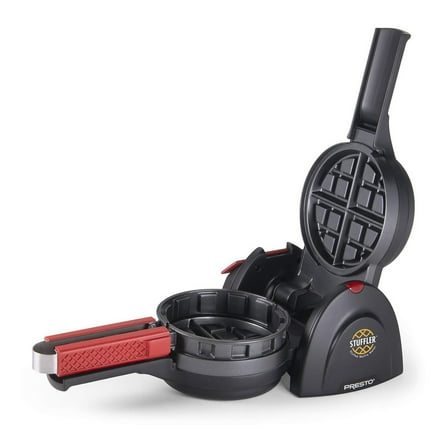 Open Box Presto Stuffler Stuffed Belgian Waffle Maker Nonstick Appliance, Black