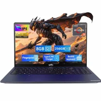 15.6" FHD IPS Student-Laptop-Computer - 8GB RAM 256GB SSD, AMD Ryzen 5(Beat i5-1135G7, 4 Cores Up to 3.7GHz), 65W Type-C, 2 Years Warranty, Fingerprint, Backlit Keyboard, Wi-Fi 5, BT5.2