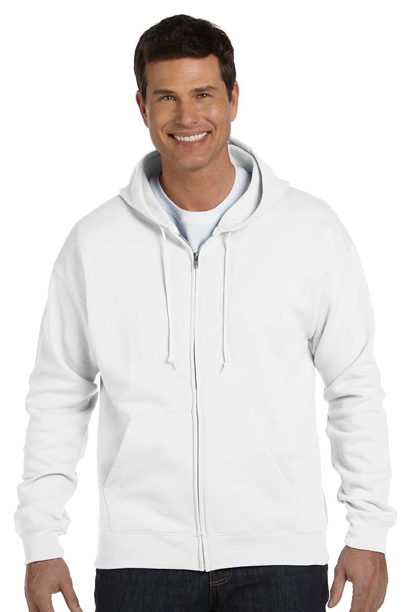 Hanes P180 ComfortBlend Men's Full-Zip Hoodie - White - Small - Walmart.com