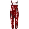 thumbnail image 5 of NAISIBABY Girls Suspenders Jumpsuit, Sleeveless Fashion Printed Summer Romper Red 3T, 5 of 5