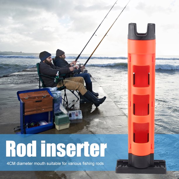 Soporte Para Caña De Pescar Estante para barril de pesca, soporte desmontable para caña de pescar, accesorios ajustables para exteriores (naranja)