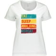 thumbnail image 3 of Inktastic Eat Sleep Mah Jong Repeat Women's Plus Size T-Shirt, 3 of 5