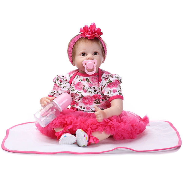 Details about   22" Full Silicone Reborn Baby Doll Lifelike Soft Vinyl+Clothes Reborn Pretty Toy 