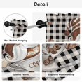 thumbnail image 5 of Coffee Gnomes Tier Curtains, Farmhouse Brown Bean Plaid Black Grey Light Filtering Kitchen Curtains, 2Pcs Rod Pocket Half Window Treatments Panels for Sink Cafe Cabinet Camper 27.5x24 Inches, 5 of 9