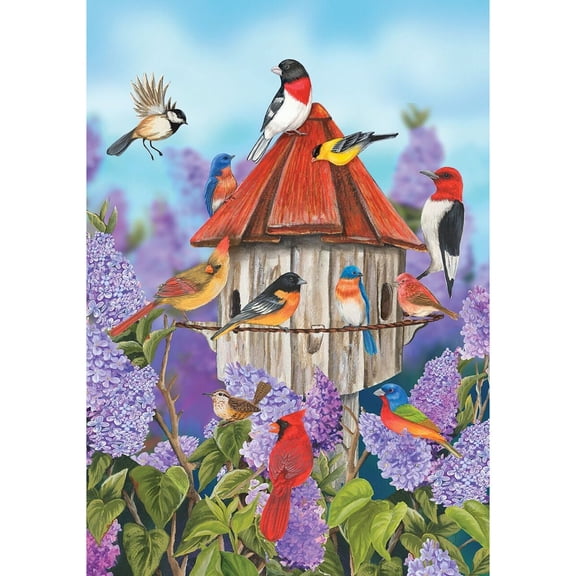 Briarwood Lane Garden Flag 12x18 For Outdoor Birds and Lilacs Spring For Spring Garden Flag Flags For Outside