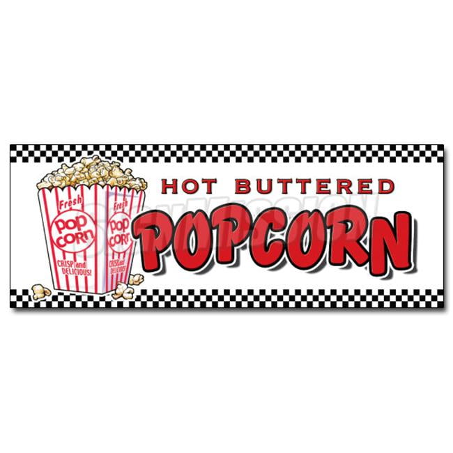 Concession Food Truck Circle Sticker Popcorn DECAL Choose Your Size 