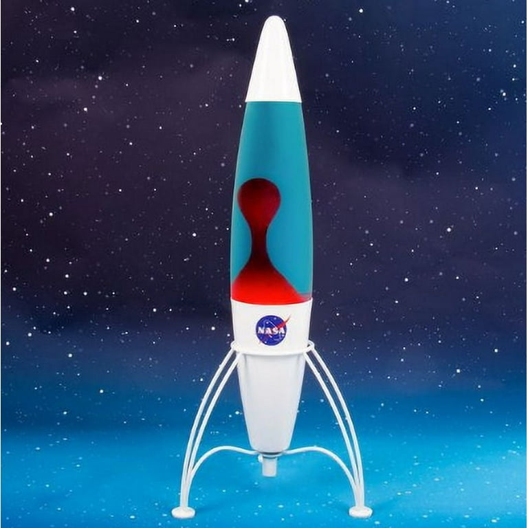 NASA Space Lava Lamp, 17-inch Tall, Matte, Red Wax in Blue Liquid NASA Space Lava Lamp, 17-inch Tall, Matte, Red Wax in Blue Liquid