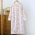 thumbnail image 1 of Pijama de manga larga para mujer, estilo informal, con estampado a cuadros, cuello en V, manga larga, para estar en casa, de poliéster, 1 of 3