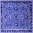 thumbnail image 1 of Ahgly Company Machine Washable Indoor Square Oriental Blue Traditional Area Rugs, 4' Square, 1 of 4