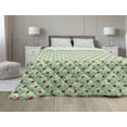 thumbnail image 1 of Ladybugs Down Alternative Comforter, Exotic Flowers Hibiscus Hawaiian Foliage Illustration Botany Spring Blossom, Microfiber Quilt for All Season, 5 Sizes, Red Coral Green, by Ambesonne, 1 of 3